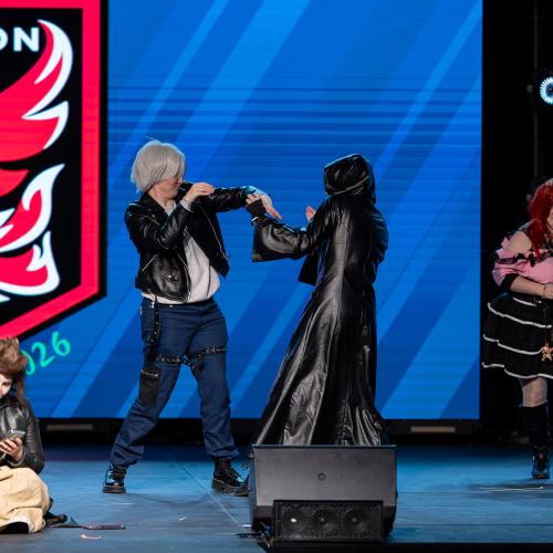 Riku, Kairi, Terra, Master of Masters from Kingdom Hearts
Cosplayers: Crazy Chibi Cosplay, Vlad Serket, Tim Lord Angel, Ash Knight Cosplay     
https://www.instagram.com/crazychibicosplay/
https://www.instagram.com/timlord_angel/
https://www.instagram.com/sarcasticbard/
https://www.instagram.com/chainedprince/