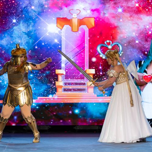 Sailor Galaxia and Princess Serenity from Sailor Moon
Cosplayers: Fancy Jen Cosplay and Grapefruit Cosplay
https://www.instagram.com/fancyjencosplay/
https://www.instagram.com/grapefruit_cosplay/